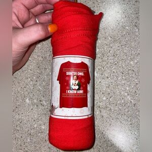 Elf Christmas Shirt Santa OMG I Know Him Red Tee NWT